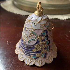 Vintage Cloisonné Hanging Bell Ornament